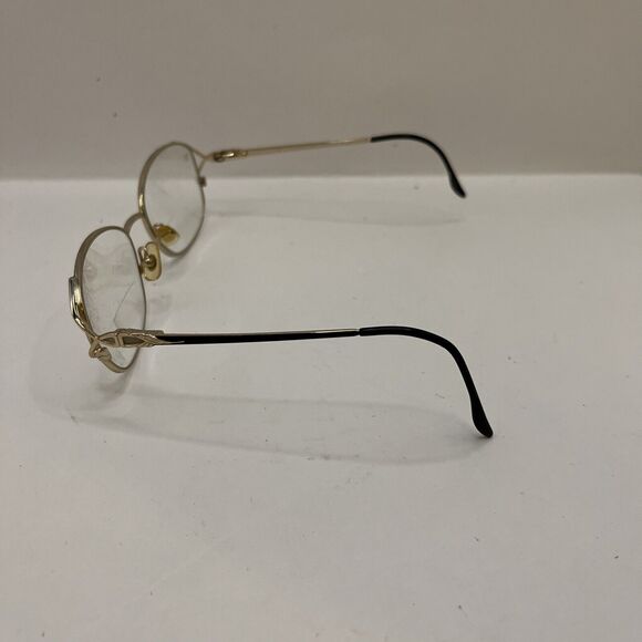 Marchon Eyeglasses Julie 110 Black/Golden Designer Frames Only 54-17-130 - Picture 3 of 5
